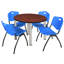 Plateau de table Kee, 4 chaises empilables-1528929525-1562182179-1562182178