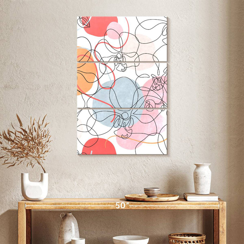 Avery Orchids Line Abstract, 38" H x 24" W