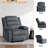 Ameiah Upholstered Dark Gray Corduroy Manual Push Back Recliner Chair with Wingback-381254194