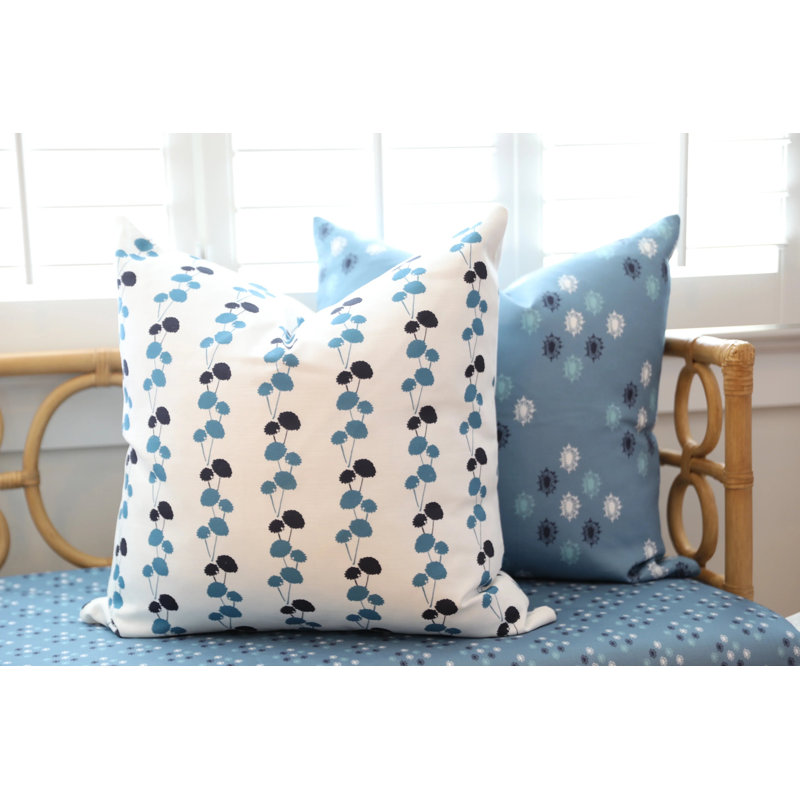 British Brooch Large Repeat Luxury Throw Pillow, Blue, Square 22"