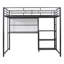 Lit mezzanine avec bureau et tableau blanc, lit mezzanine en métal avec 3 tablettes et échelle-1226750784-1226750798