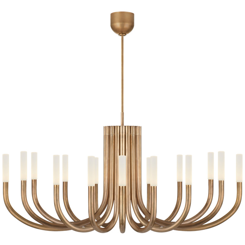 Kelly Wearstler Rousseau Large Oval Chandelier, Polished Nickel, Etched Crystal