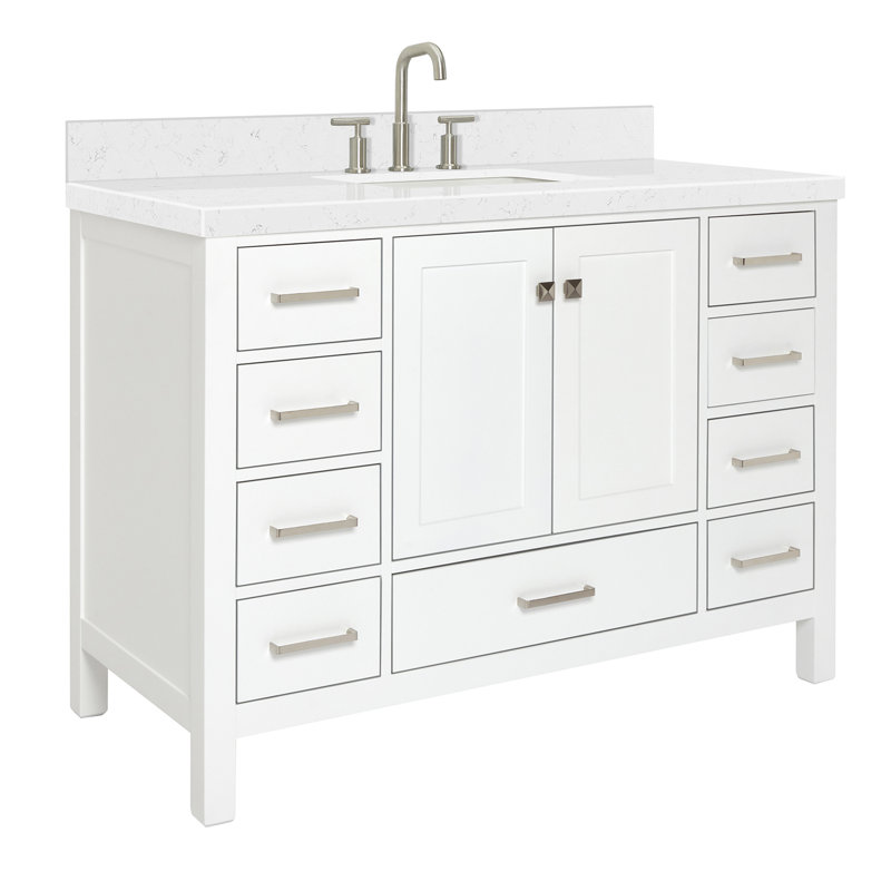 Ensemble de meuble-lavabo simple 48 po , Rectangular, Blanc
