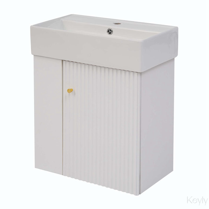 Meuble-lavabo simple 21,6 po avec plateau en céramique Frohlinde