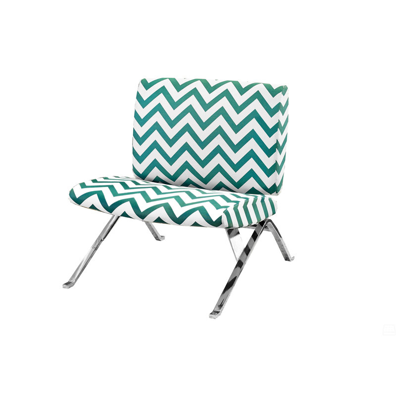 Chaise d'appoint, sans accoudoirs, tissu, salon, Sarcelle, Argent argent