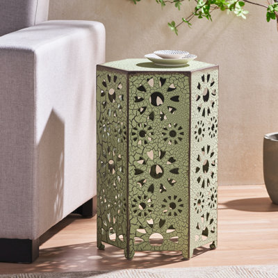 Table d'appoint pour patio Crackle - P 14,23 po x l 14,23 po, H 21,38 po
