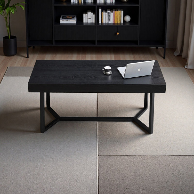 Bureau haut de gamme noir de luxe, H 29,52 po x l 62,99 po x P 23,62 po