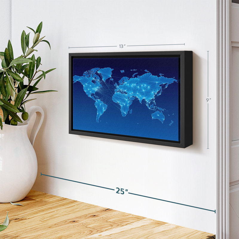 "Carte du monde intégrée", art mural, H 9 po x l 13 po