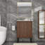 Meuble-lavabo de 24 po, installation double, panneau multicouche, lavabo en céramique, grande capacité de rangement, options d'installation modernes, construction, surface facile à nettoyer