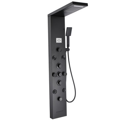 Rainfall Shower Panel System With Rainfall Waterfall Shower Head And Shower Wand
