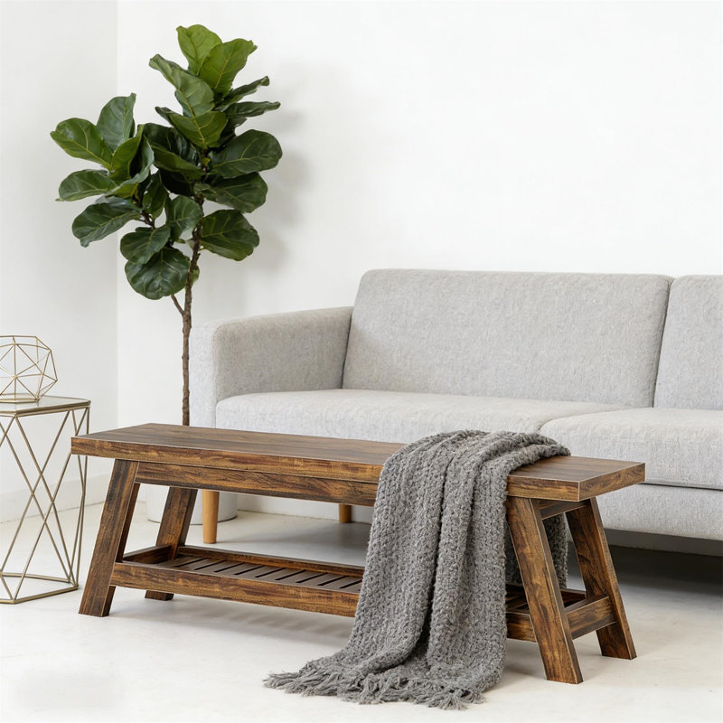 Table d'appoint à 2 niveaux avec rangement Modern Farmhouse