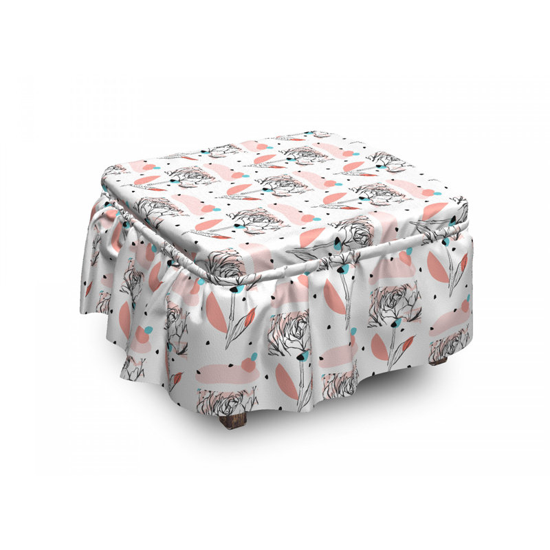 Housse pour repose-pieds doodle pivoine