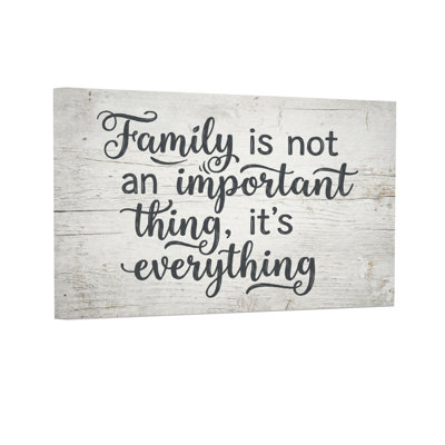 Texte et chiffres La famille n'est pas une chose importante, c'est tout