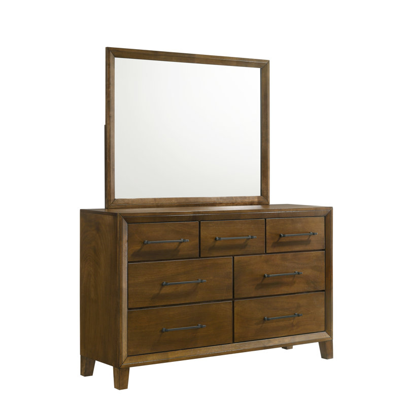 Bangor 2-Piece Wood Dresser And Mirror Set, Brown