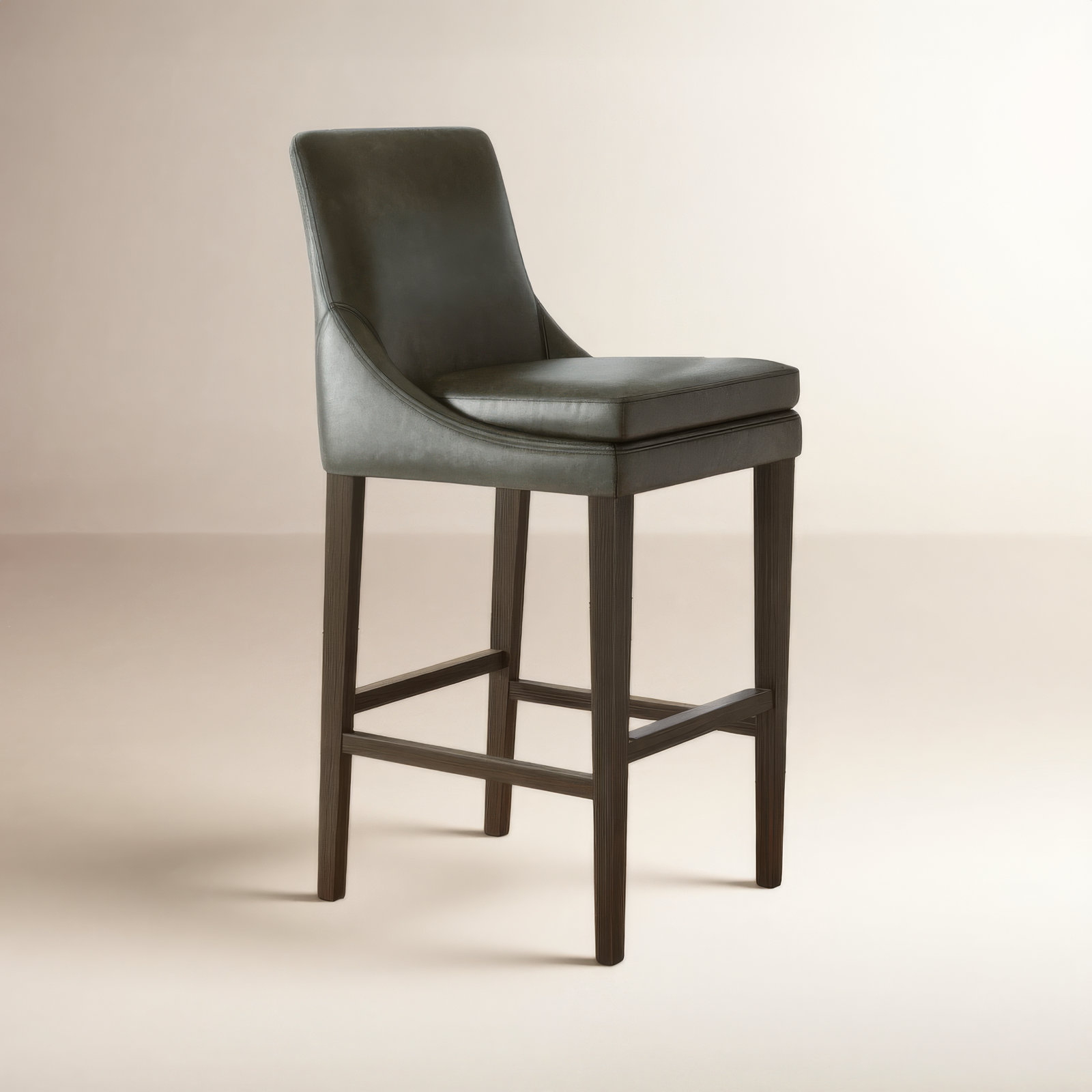 Niara Bar Stool, Copley Camel Faux Leather, Bar Stool (30” Seat Height)