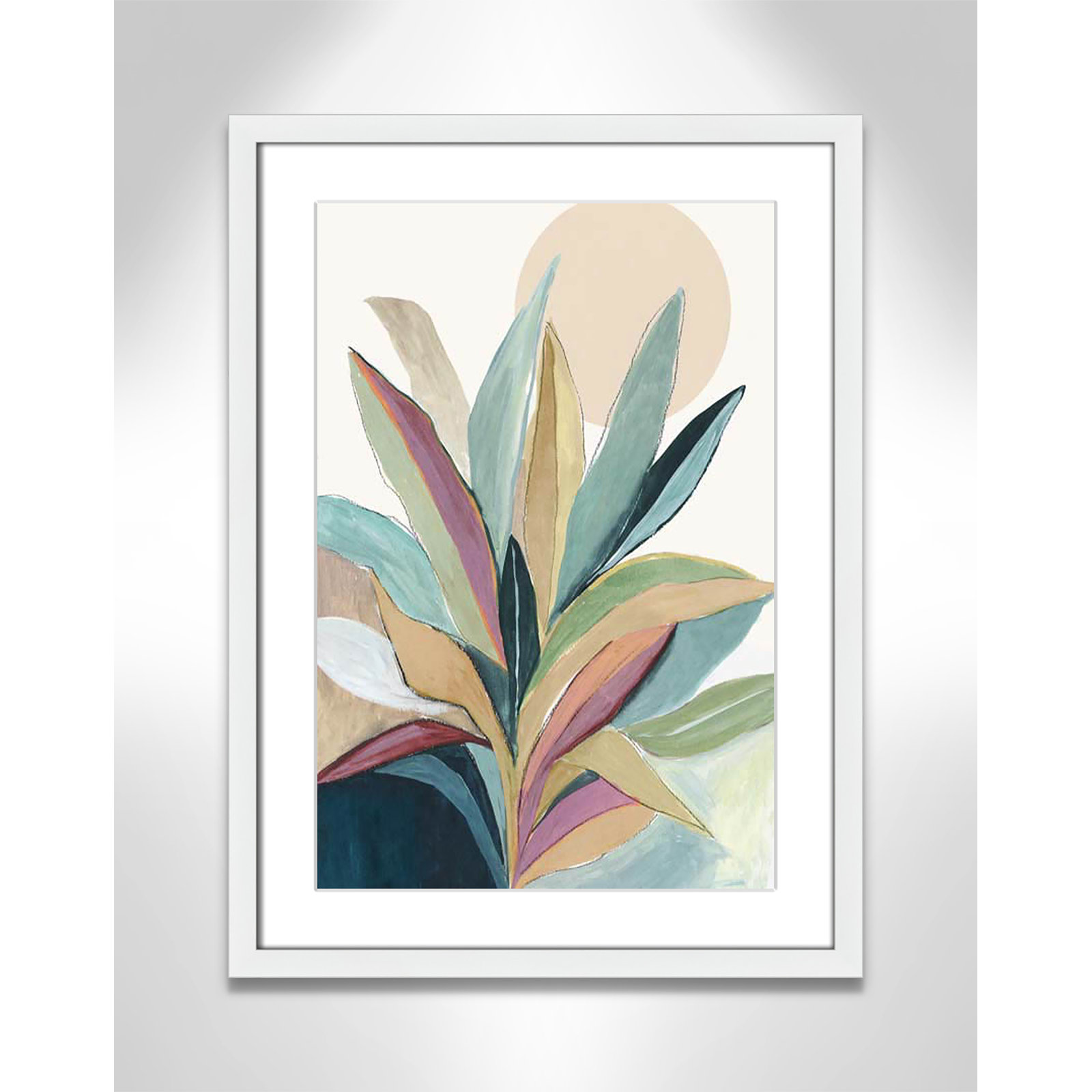 Sherbrooke Sunny Bright Leaves I by Asia Jensen Print, Yes, 23" H x 17" W x 1.25" D, White Single Picture Frame