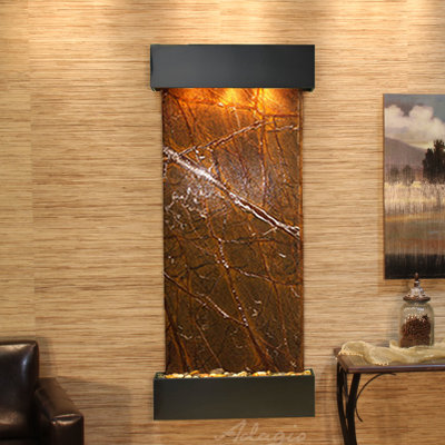 Inspiration Falls Handcrafted Indoor Natural Stone Waterfall Fountain with Lights
