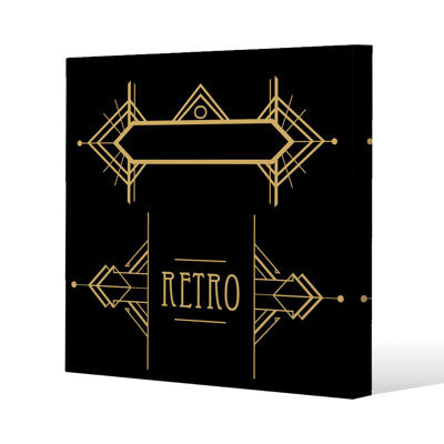Art Deco Retro Slim Style Canvas Print , 15mm Slim Real wood.