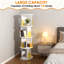 Bibliothèque pivotante à 360 degrés, bibliothèque d'angle à 4 niveaux avec déflecteurs en acrylique pour un rangement et une présentation peu encombrants dans le salon, la chambre à coucher ou le bureau
