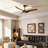 Reversible 6-Speed DC Motor Aerodynamic Minimalist Ceiling Fan with a Light Walnut