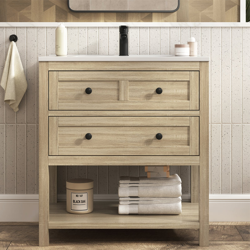 Meuble-lavabo simple Wilce Meltiva, 30", Chêne clair