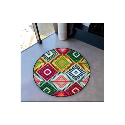 Tapis rond lavable à la machine