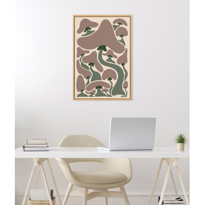 «Groovy Mushroom 1» par Carrie Cantwell, reproduction d'art sur toile encadrée