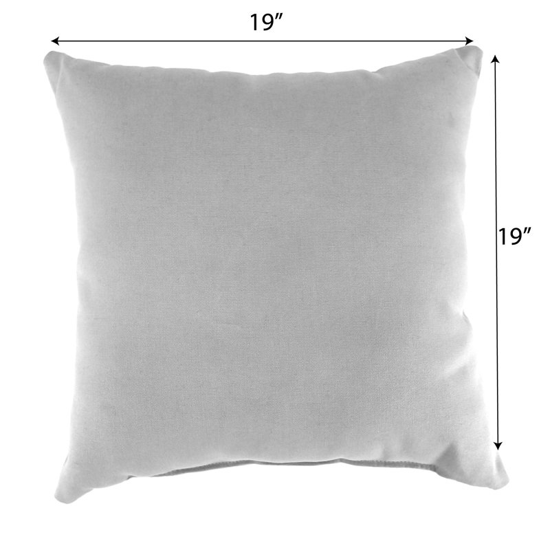 Ivory 20" Square Reversible Decorative Throw Pillow with Button