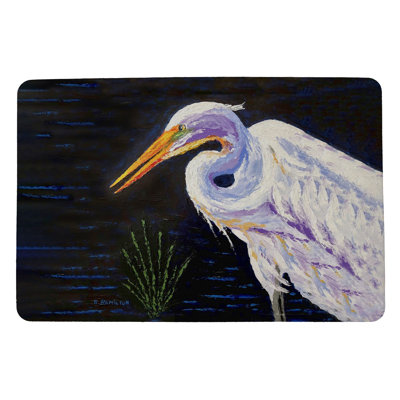 Tapis d'entrée antidérapant intérieur / extérieur 26 po x 18 po Palette Great Egret