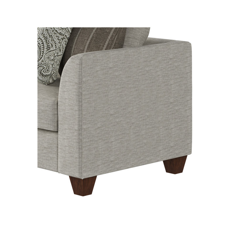 94" Flared Arm Sofa with Reversible Cushion, Grey/Brown Polypropylene