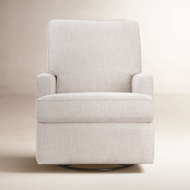 Tucker Swivel Reclining Glider, Canvas Gray Polyester Blend