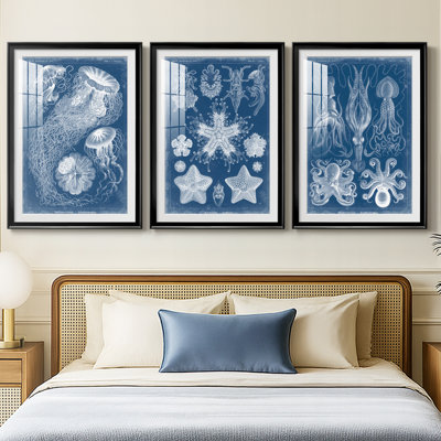 Marine Blueprint II  -Custom Framed  Premium Print W Matt - 3 Pieces
