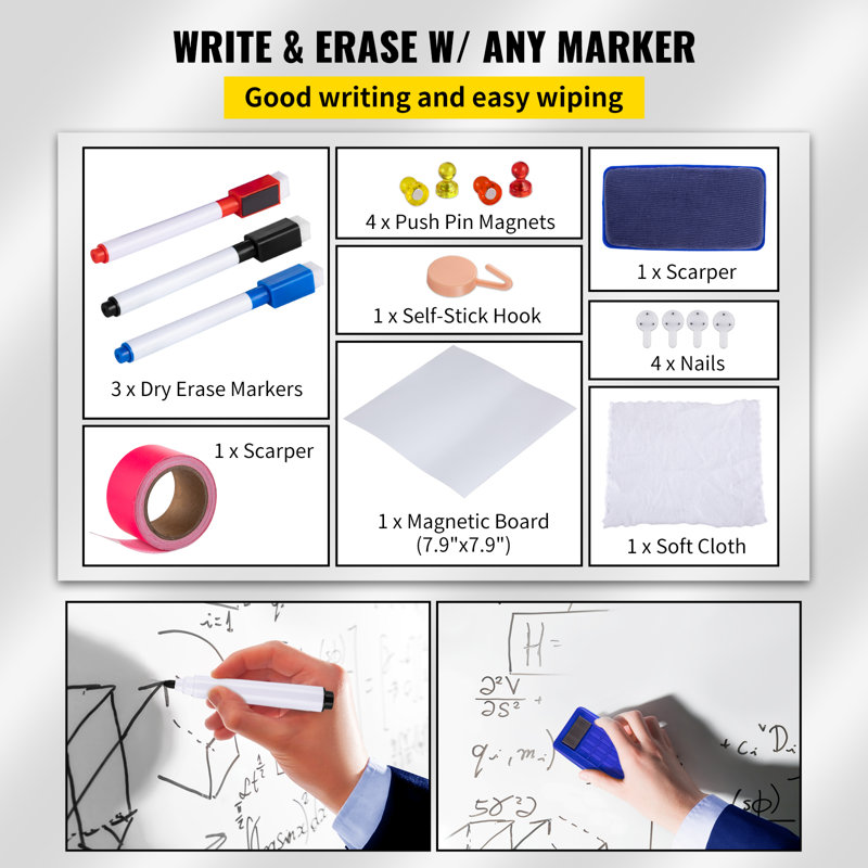 VEVOR No Whiteboard, 48" H x 96" L x 96" W