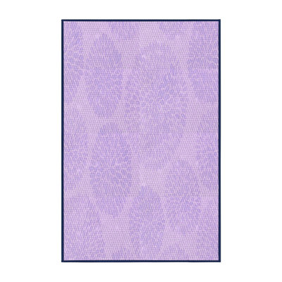 Tapis floral en laine mauve