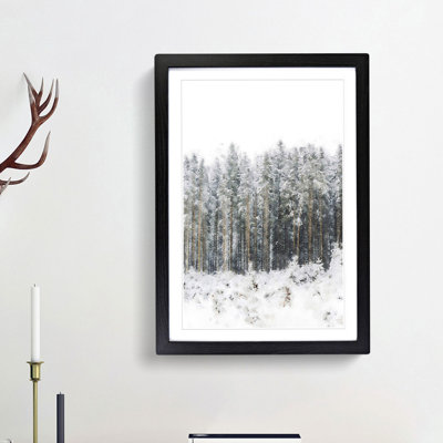 View of a Winter Forest - Picture Frame Painting Print
