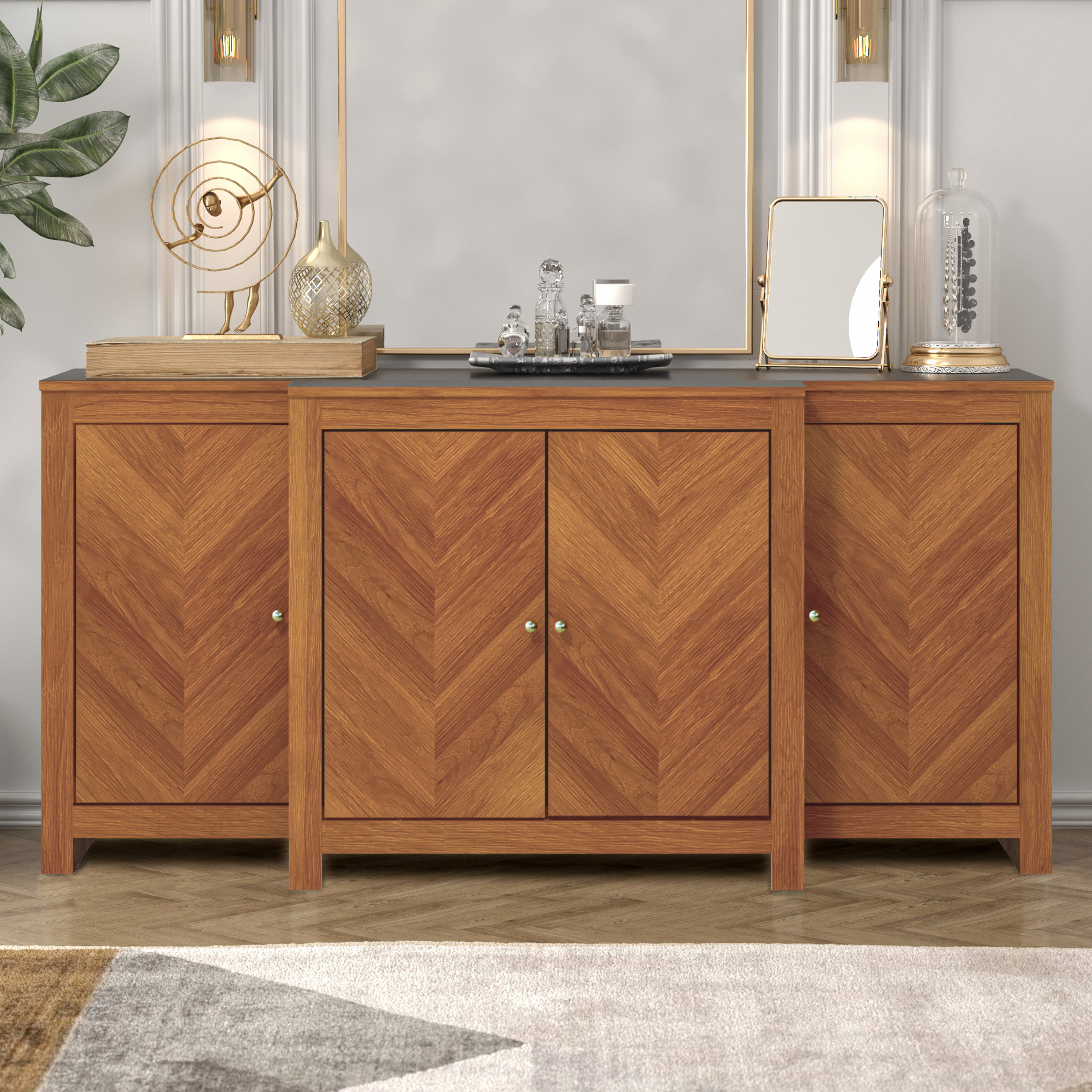 The Twillery Co.® Aleshire 61.9' 4 Door Wide Sideboard Buffet & Reviews ...