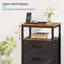 Table de chevet moderne avec station de charge, tiroirs en tissu et ports USB, noir anthracite-298993816