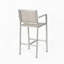 Tabourets 29,50 "avec structure en aluminium antirouille argenté, filet gris, ensemble de 2