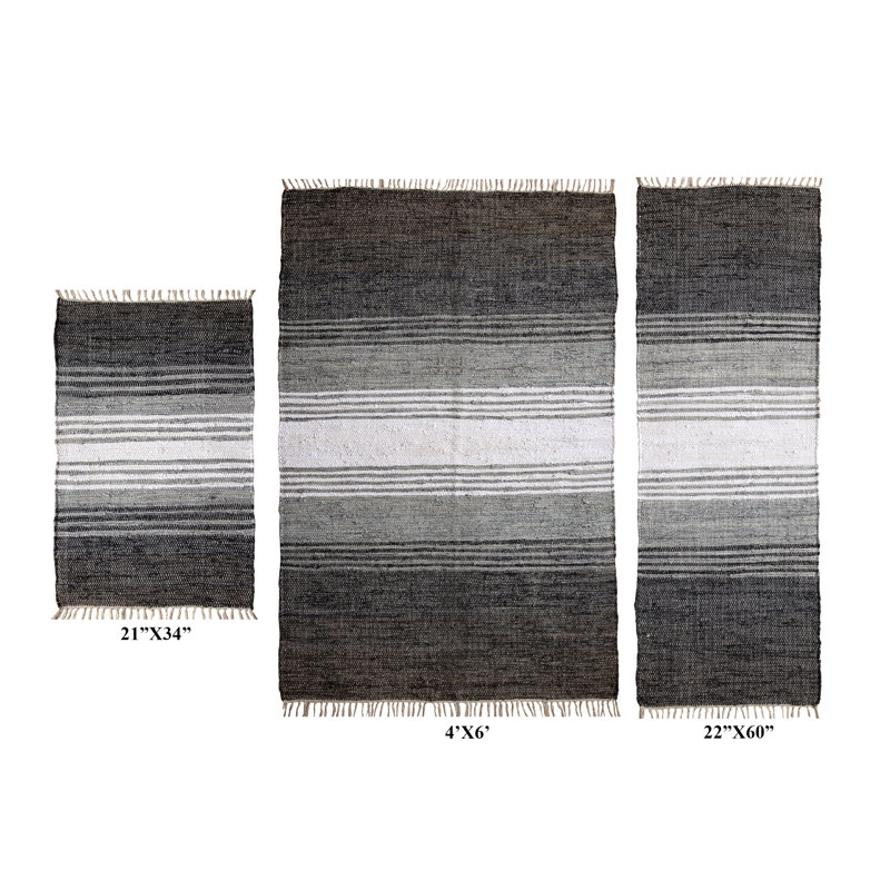 Rectangle 4' x 6' Irizarry 3 Piece Set Area Rug 36"X60"/22"X60"/21"X34" Grey