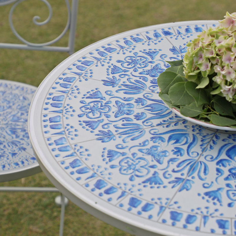 Outdoor Side Table with Ceramic Table Top