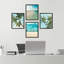 «Topical Teal Sky Palm Tree Beach Ocean Seaside», reproduction encadrée de 4 pièces-90605102-90605097