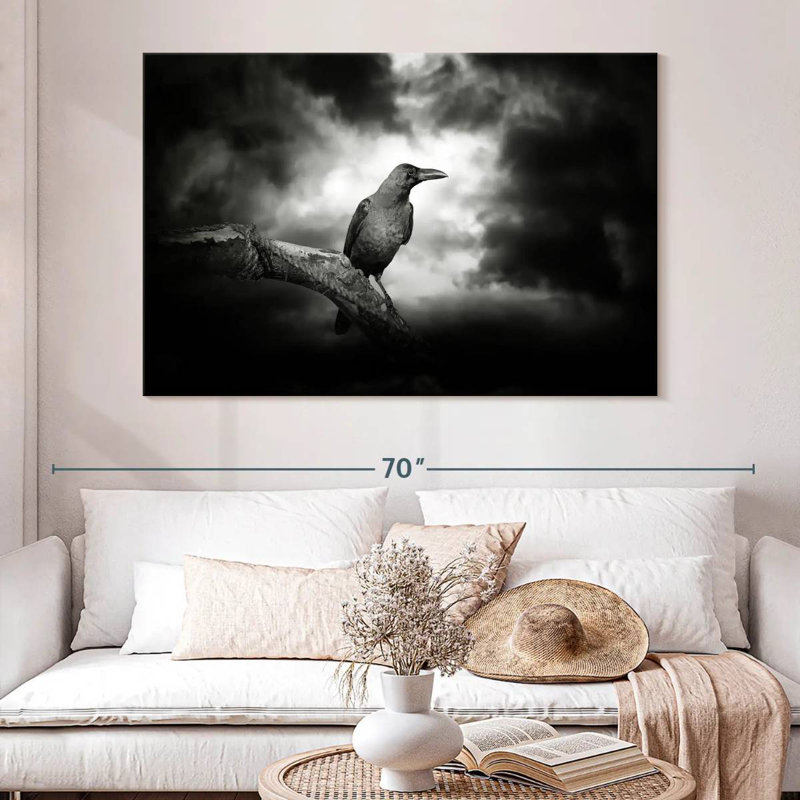 Hitzel Dark Night Raven, 34" H x 51" W