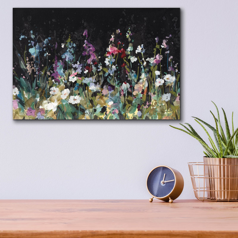 Art mural en verre épique «Dark Garden» par Danhui Nai, 16 po x 12 po