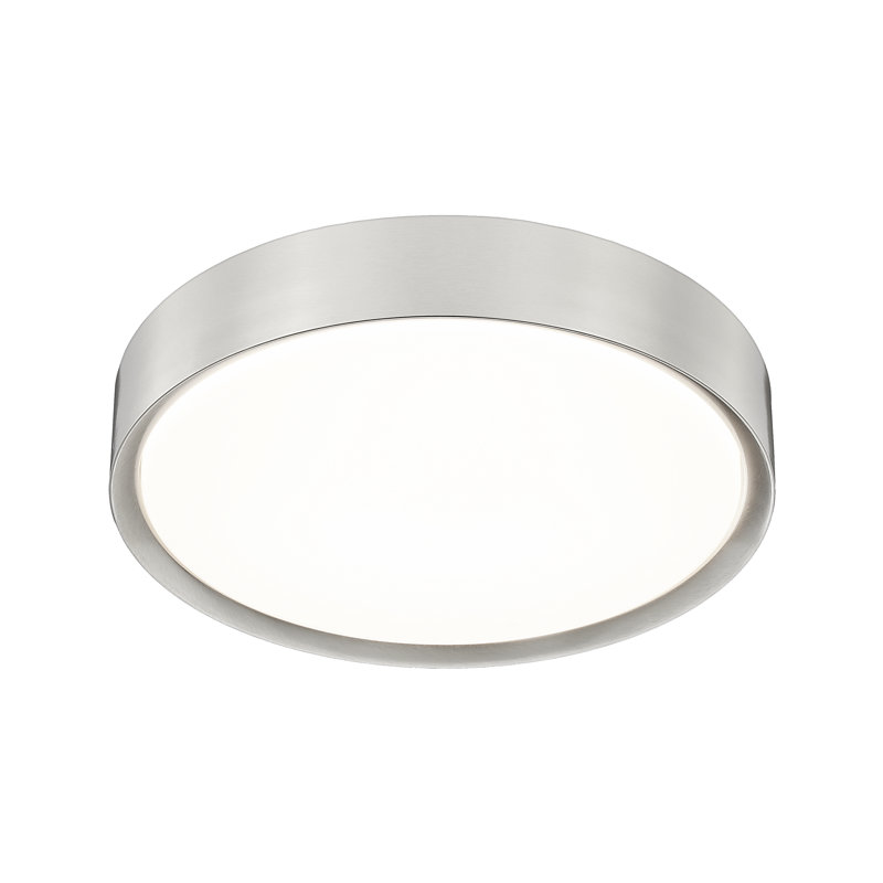Plafonnier encastré 1 lumière Asalah, H 3 po x l 16 po x P 16 po, Nickel brossé