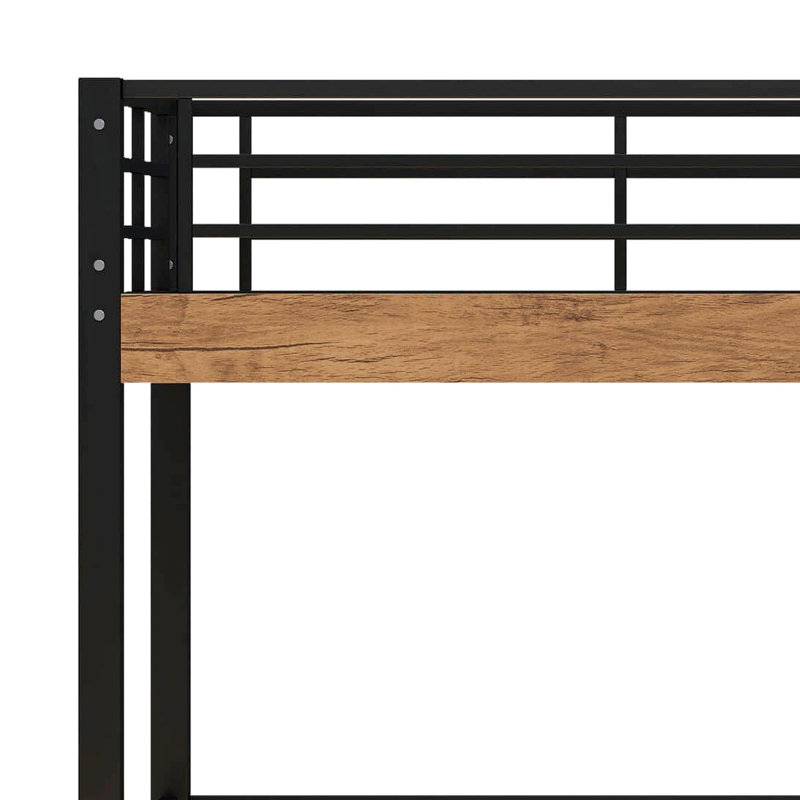 Lit mezzanine en métal avec bureau intégré et tablette Marthvale, Simple