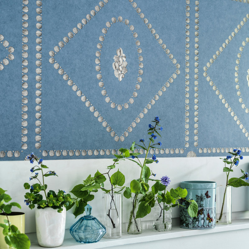 Fornasetti Senza Tempo II Geometric Wallpaper Roll, Gold/Stone