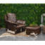 Ensemble de fauteuil en cuir et repose-pieds