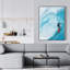 «Surfer on a Big Wave» - Toile encadrée turquoise