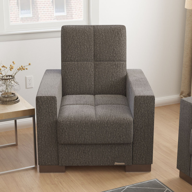 Fauteuil convertible 3-en-1 Annalice Armada, Gris chenille