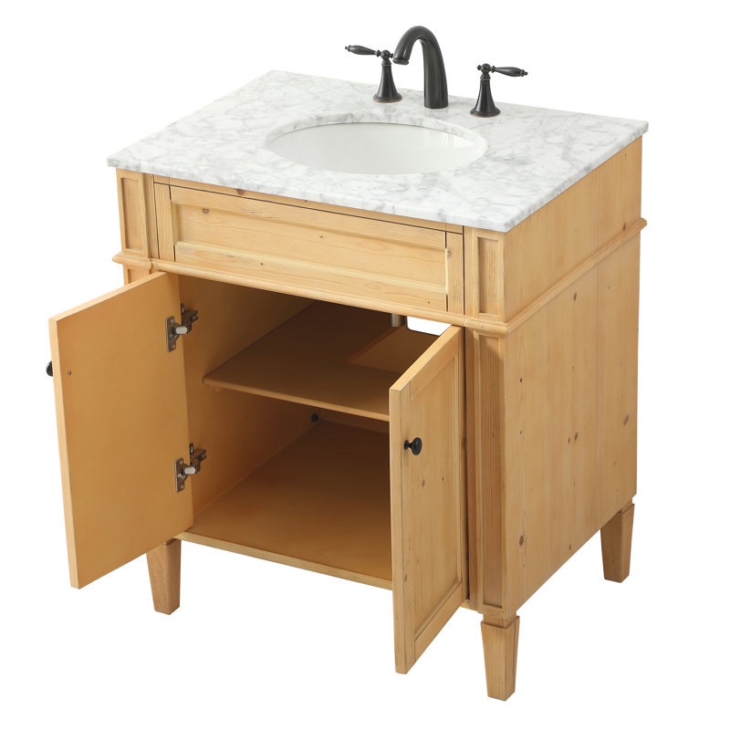 Ensemble de meuble-lavabo simple 30 po Rivers, Bois naturel